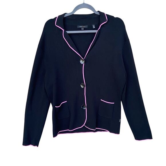 New BCBG Maxazria Womens XL Black 3-Button Up Long Sleeve Cardigan Sweater - Picture 1 of 4